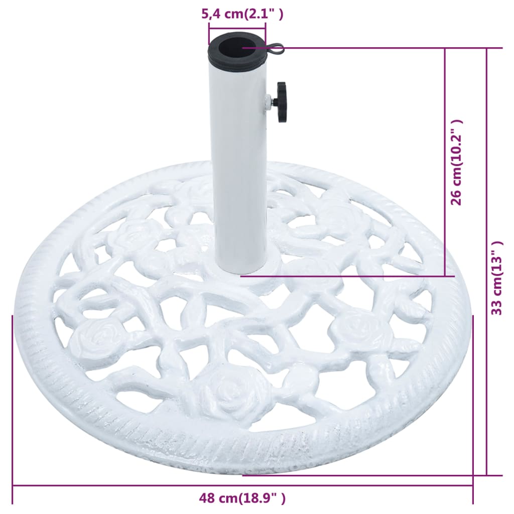 Base Ombrellone Bianca 12 kg 48 cm in Ghisa - homemem39