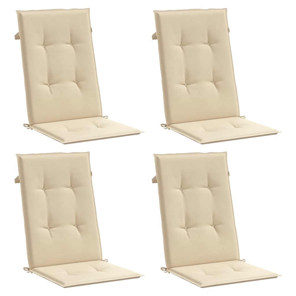 Cuscini per Sedie 4 pz Beige 120x50x3 cm in Tessuto - homemem39