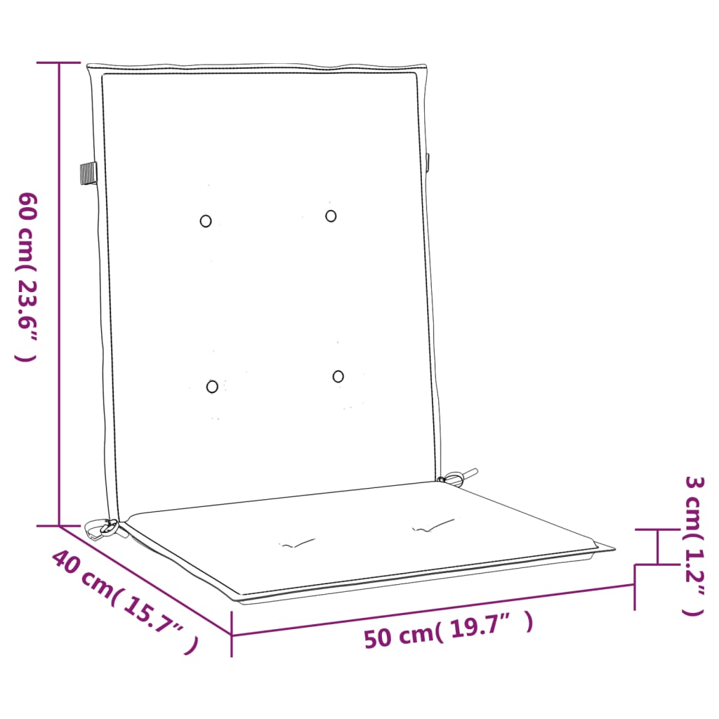 Cuscini per Sedia 2 pz Blu 100x50x3 cm in Tessuto Oxford - homemem39