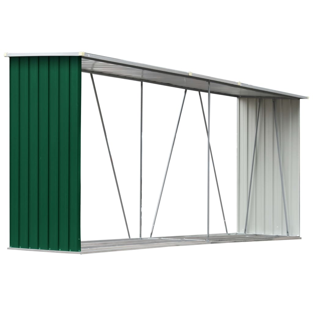 Capannone da Giardino in Acciaio Zincato 330x84x152cm Verde - homemem39