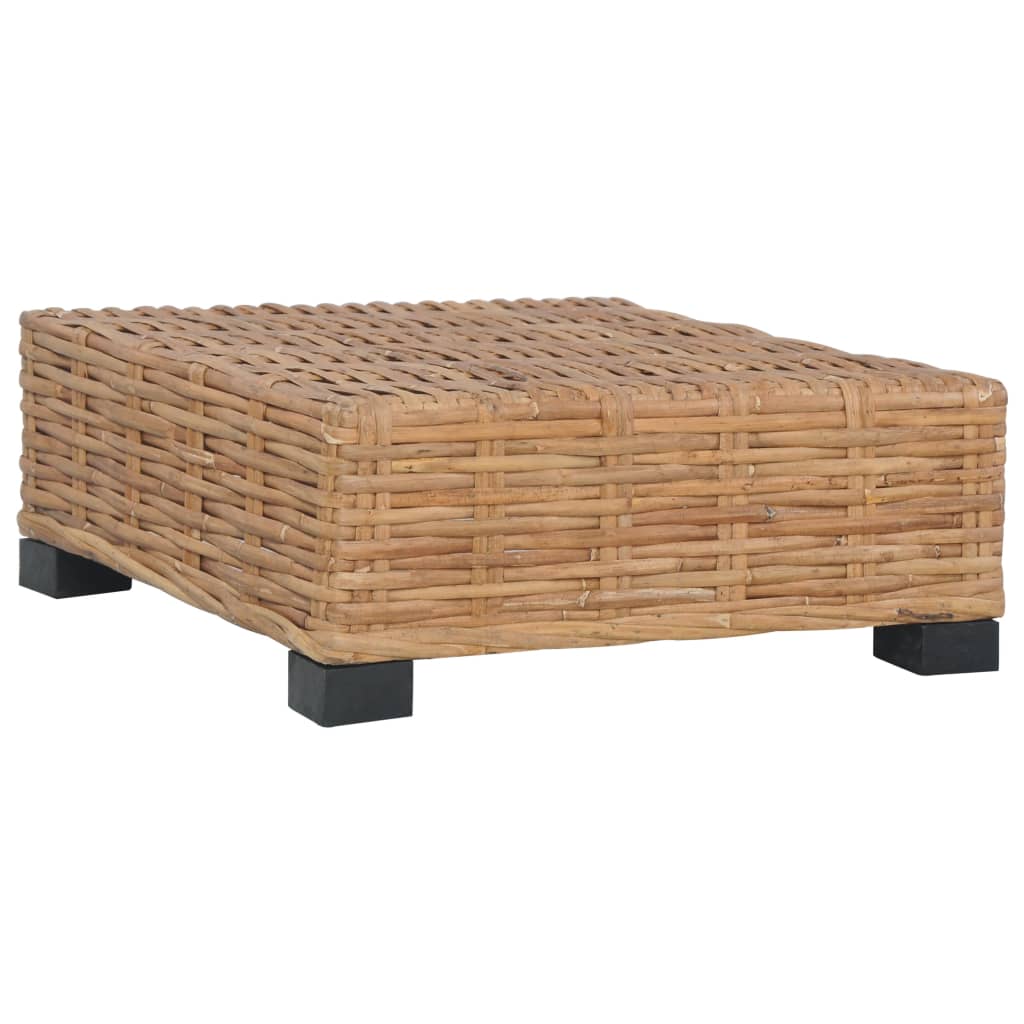 Poggiapiedi con Cuscino in Rattan Naturale - homemem39