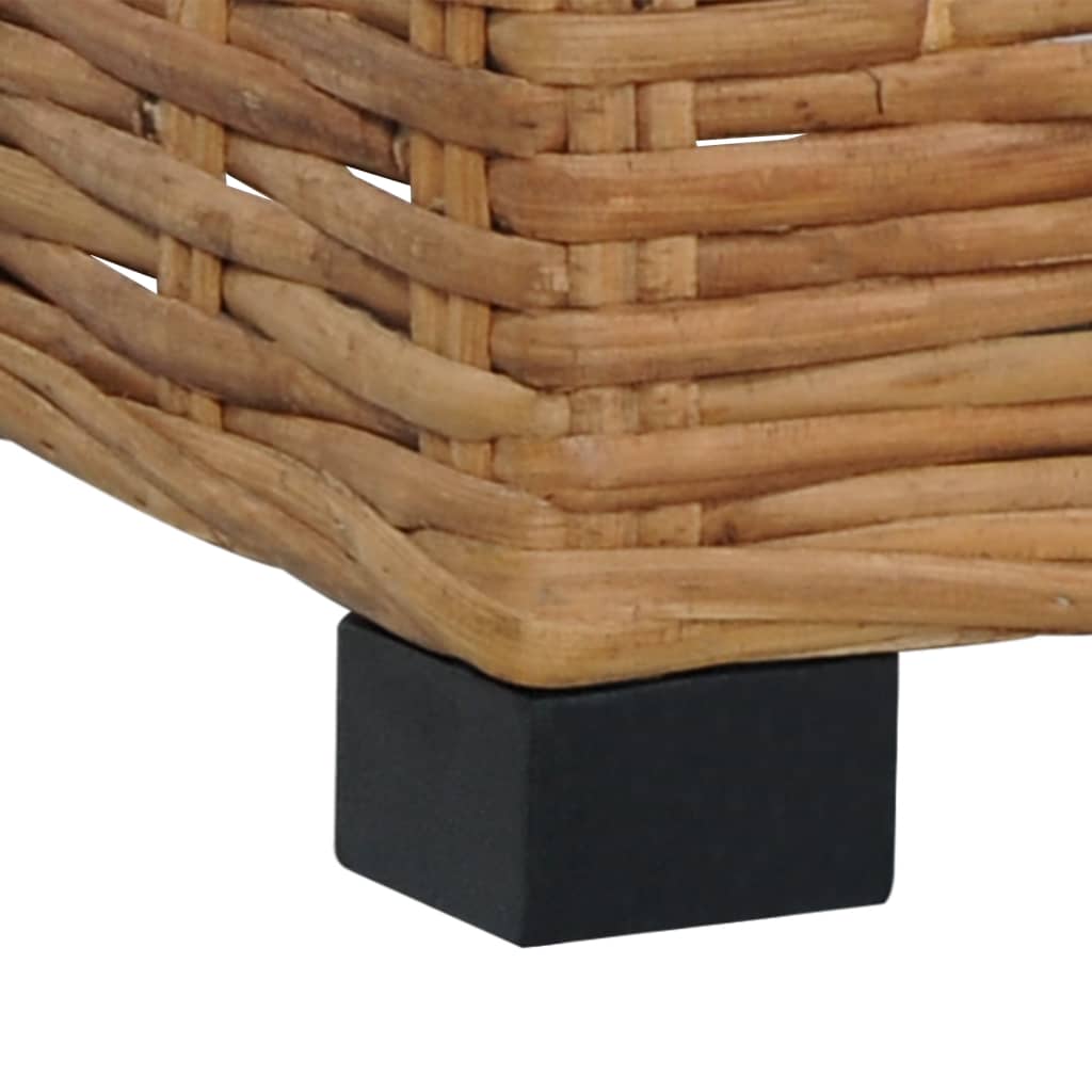 Poggiapiedi con Cuscino in Rattan Naturale - homemem39