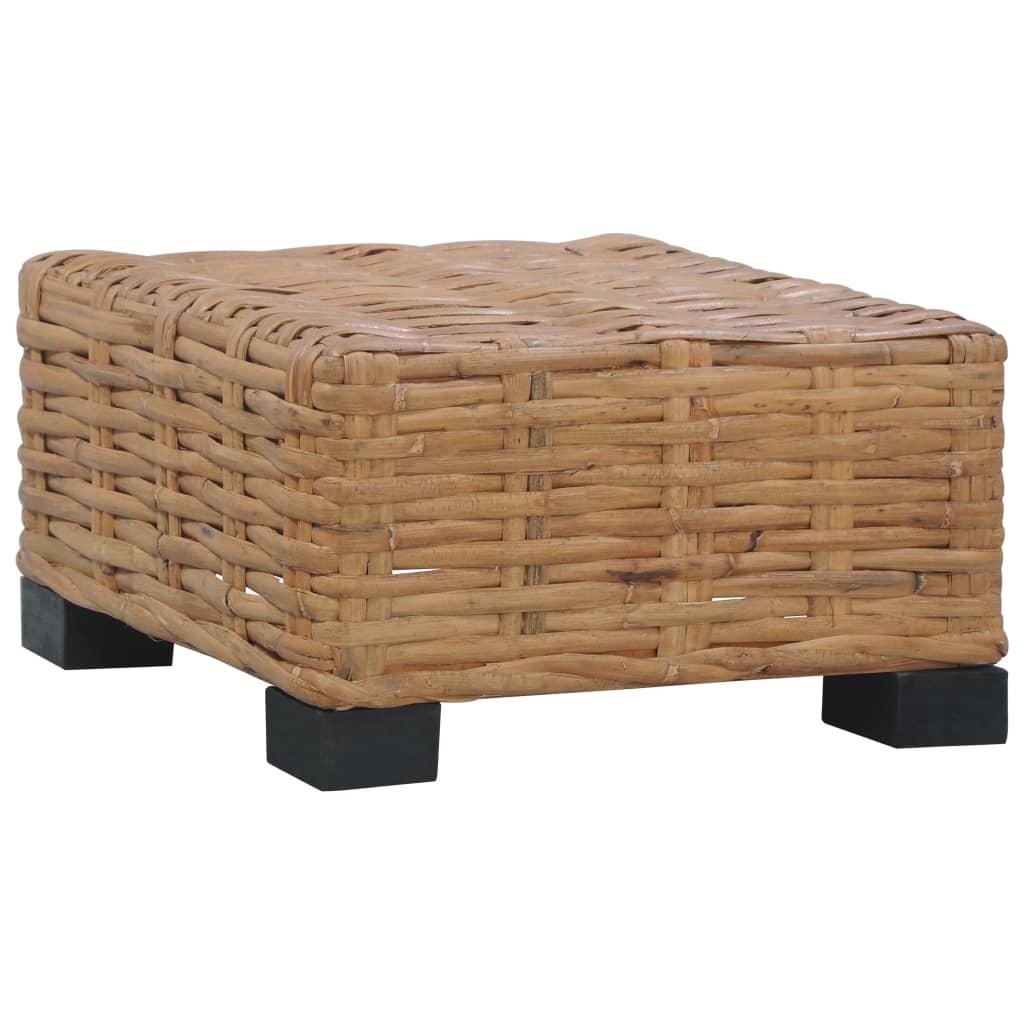 Tavolino da Salotto 47x47x28 cm in Rattan Naturale - homemem39