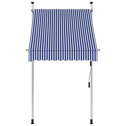 Tenda da Sole Retrattile Manuale 100 cm a Strisce Blu e Bianche - homemem39