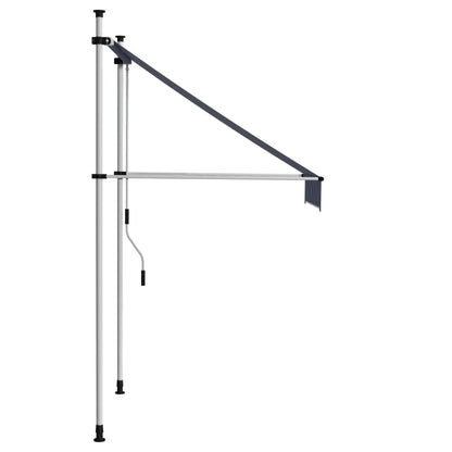 Tenda da Sole Retrattile Manuale 100 cm a Strisce Blu e Bianche - homemem39