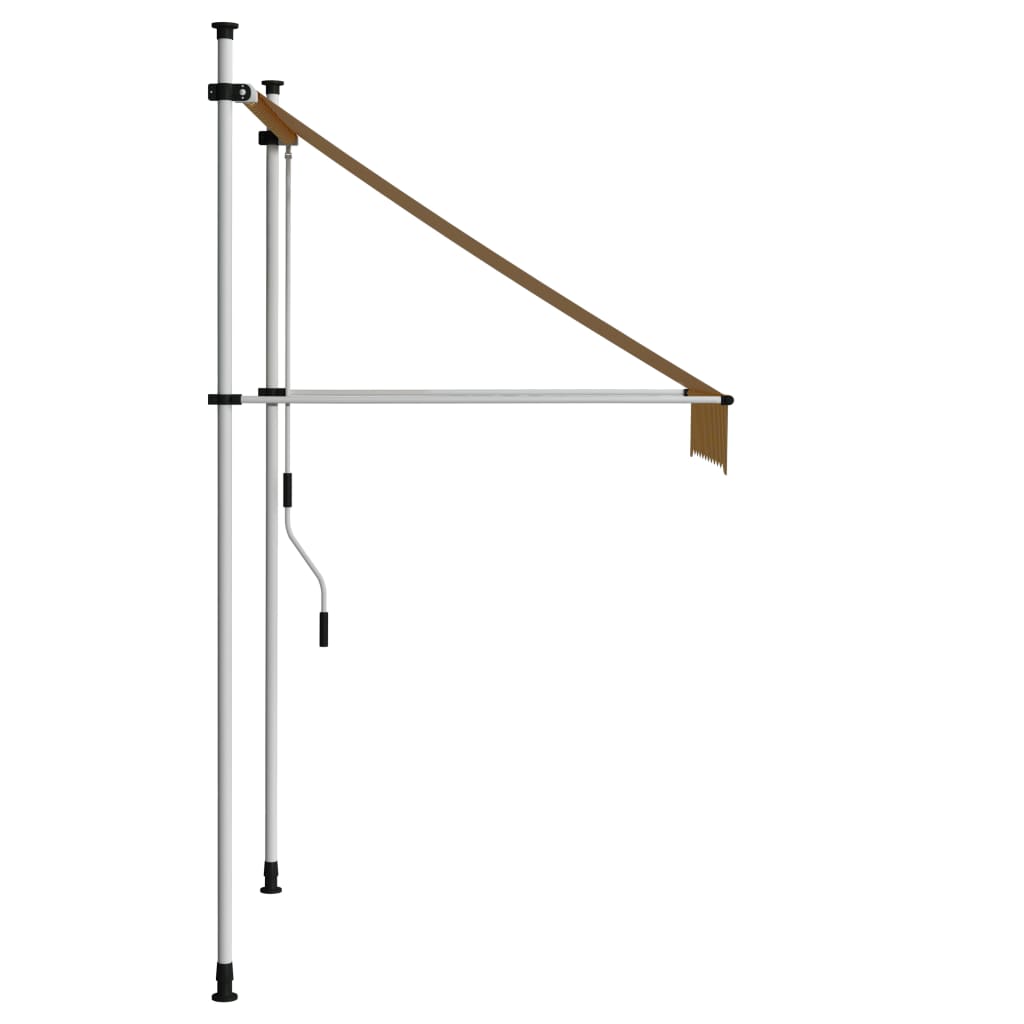 Tenda da Sole Retrattile Manuale 100 cm Strisce Arancio Bianche - homemem39