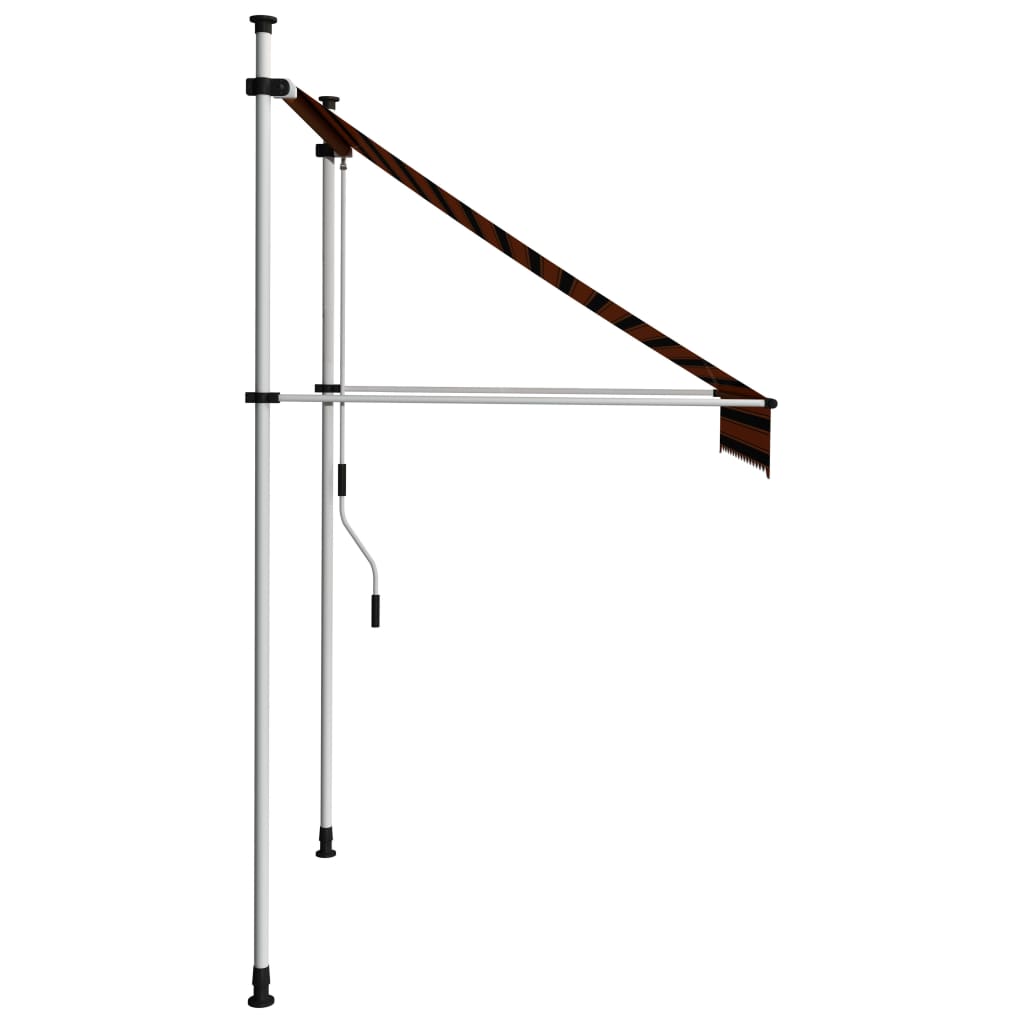 Tenda da Sole Retrattile Manuale 150 cm Arancione e Marrone - homemem39