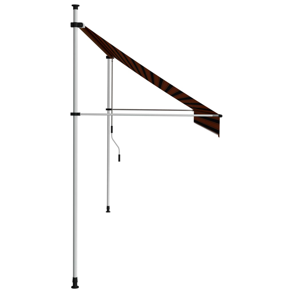 Tenda da Sole Retrattile Manuale 350 cm Arancione e Marrone - homemem39