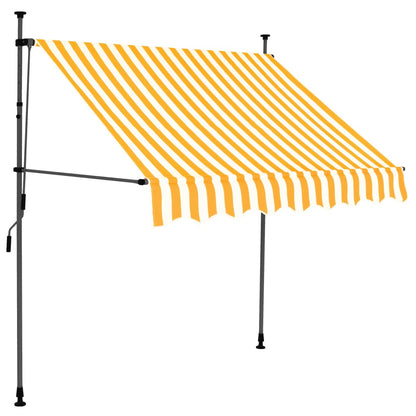 Tenda da Sole Retrattile Manuale LED 100 cm Bianca e Arancione - homemem39