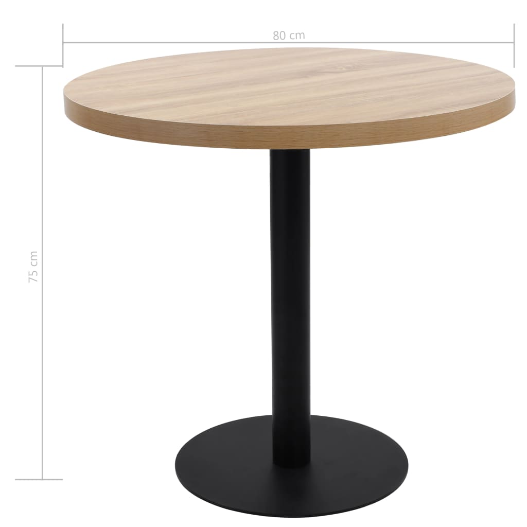 Tavolo da Bistrot Marrone Chiaro 80 cm in MDF - homemem39