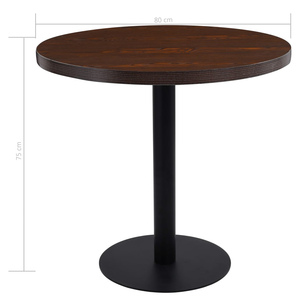 Tavolo da Bistrot Marrone Scuro 80 cm in MDF - homemem39