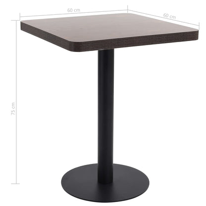 Tavolo da Bistrot Marrone Scuro 60x60 cm in MDF - homemem39