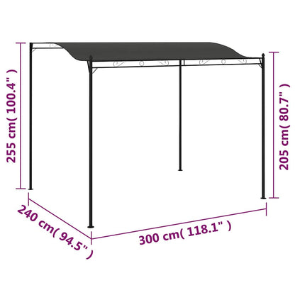 Tendalino Parasole 3x2,4 m Antracite