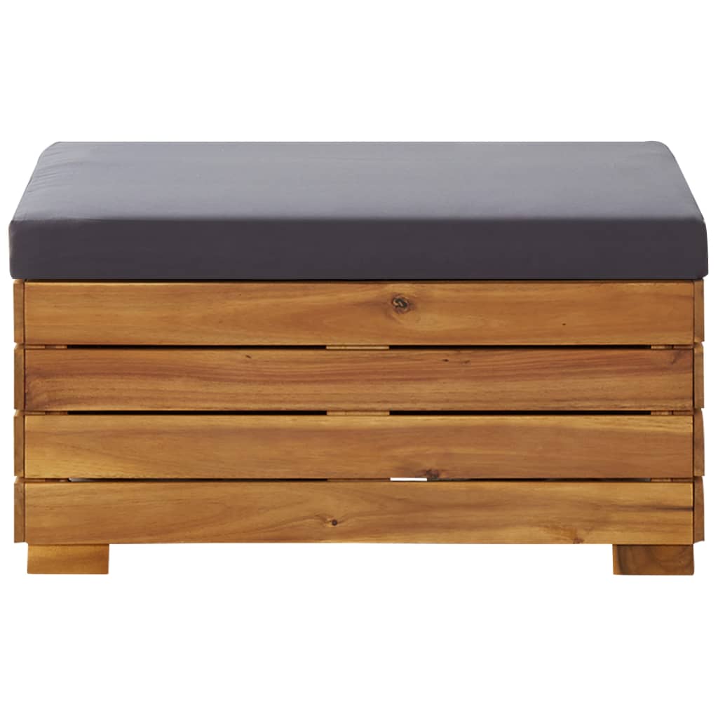 Pouf Modulare 1 pz con Cuscino in Legno Massello di Acacia - homemem39