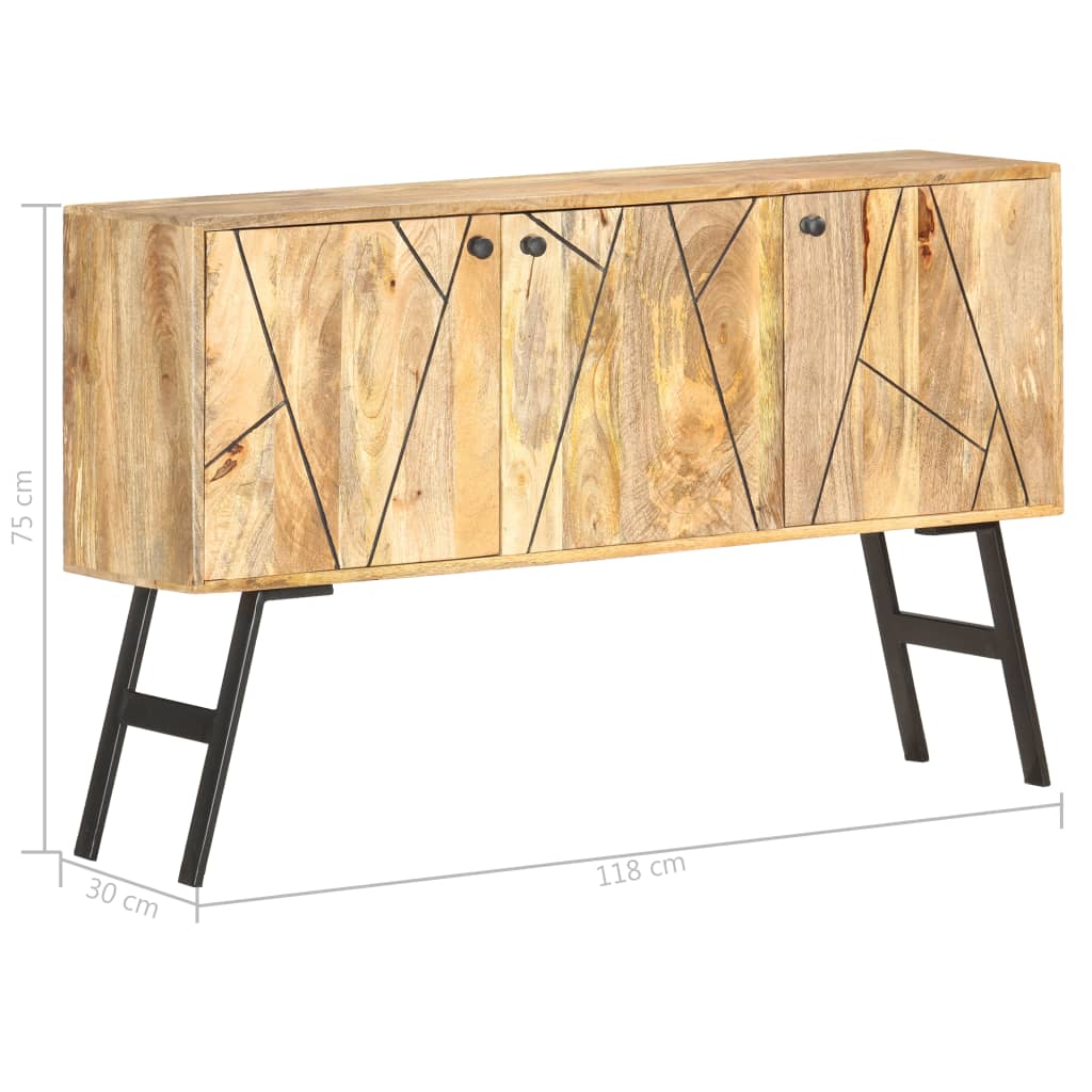 Credenza 118x30x75 cm in Legno Massello di Mango - homemem39