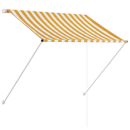 Tenda da Sole Retrattile 100x150 cm Giallo e Bianco