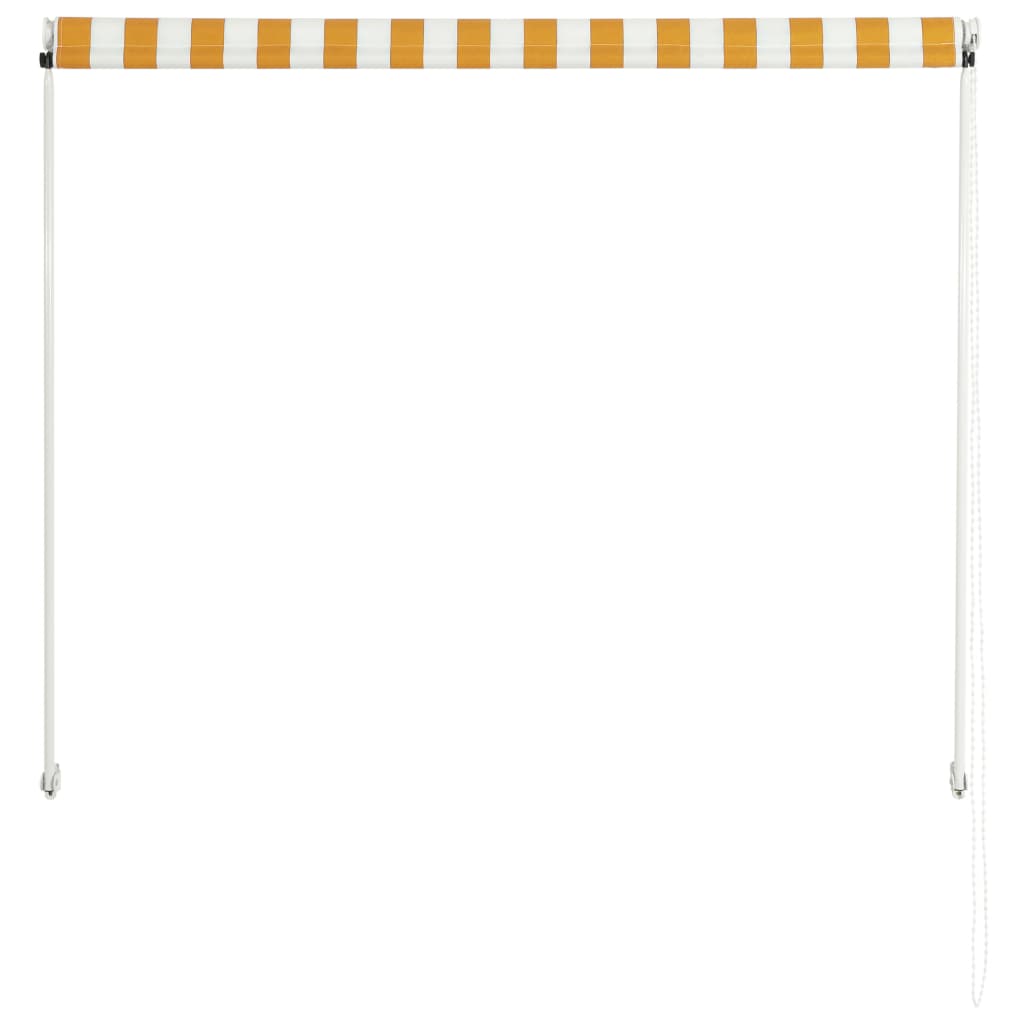 Tenda da Sole Retrattile 100x150 cm Giallo e Bianco