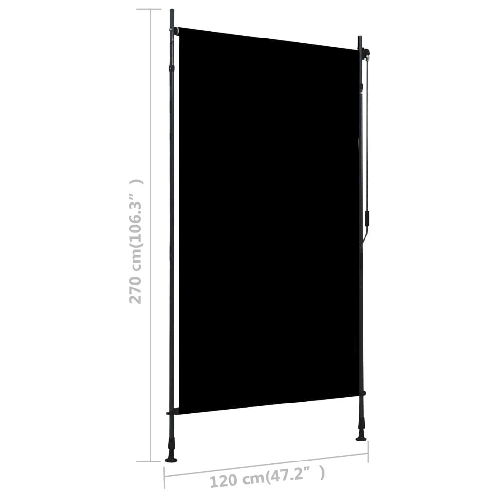 Tenda a Rullo per Esterni 120x270 cm Antracite