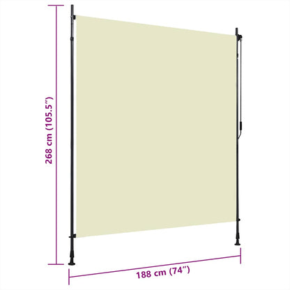 Tenda a Rullo per Esterni 200x270 cm Crema - homemem39