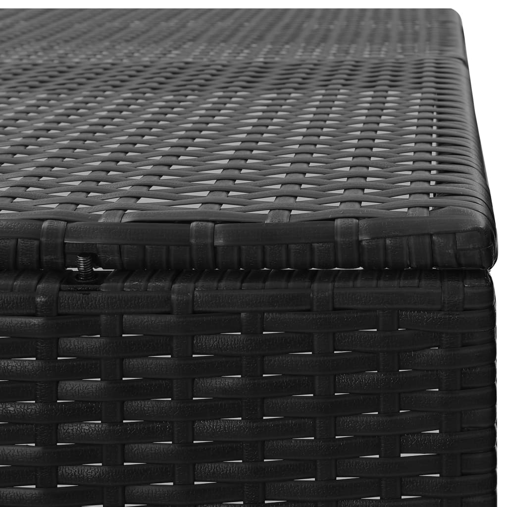 Copribidone Triplo Spazzatura Nero 229x78x120 cm in Polyrattan - homemem39