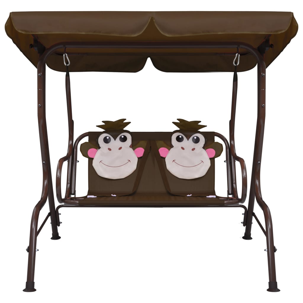 Dondolo a Panchina per Bambini Marrone 115x75x110 cm in Tessuto - homemem39