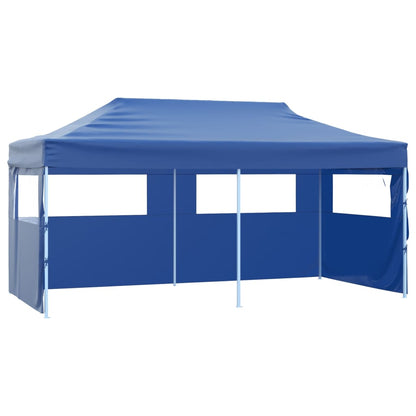 Gazebo Pieghevole con 4 Pareti 3x6m Acciaio Blu - homemem39