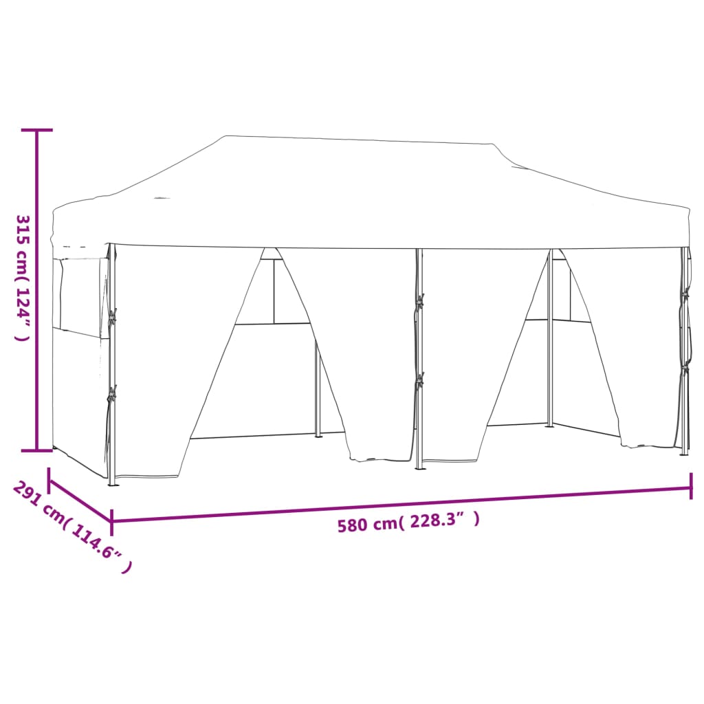 Gazebo Pieghevole con 4 Pareti 3x6m Acciaio Blu - homemem39