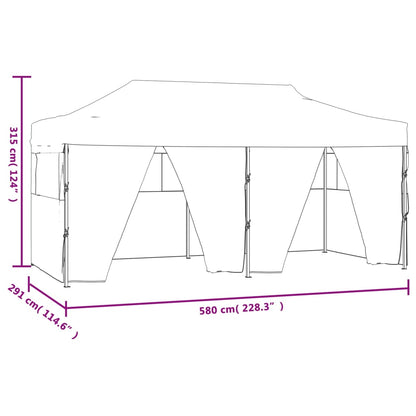 Gazebo Pieghevole con 4 Pareti 3x6m Acciaio Blu - homemem39