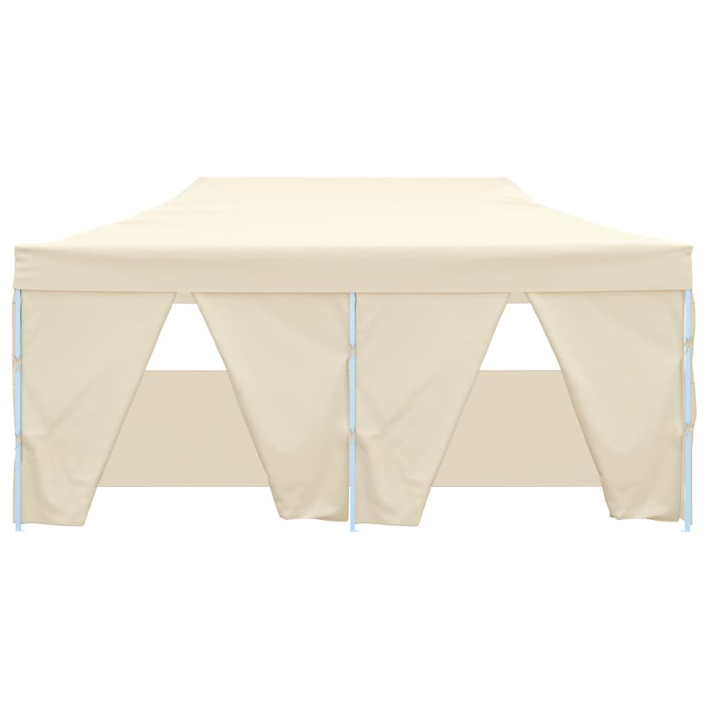 Gazebo Professionale Pieghevole con 4 Pareti 3x6m Acciaio Crema - homemem39