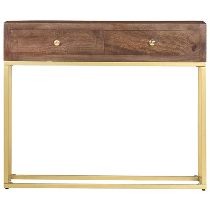 Tavolo Consolle 90x30x75 cm in Legno Massello di Mango - homemem39