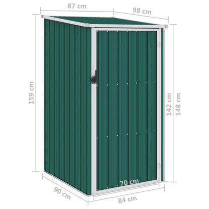 Capanno da Giardino Verde 87x98x159 cm in Acciaio Zincato