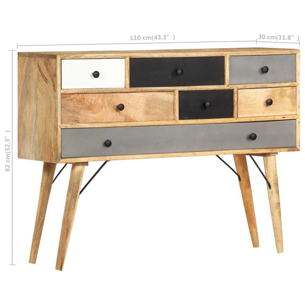 Credenza 110x30x82 cm in Legno Massello di Mango - homemem39