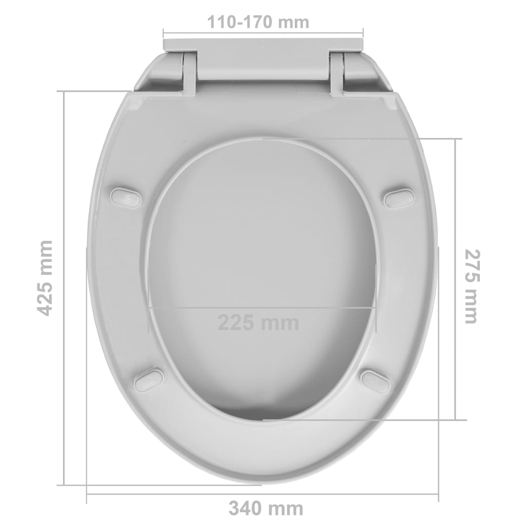 Tavoletta WC a Chiusura Morbida Grigio Chiaro Ovale - homemem39