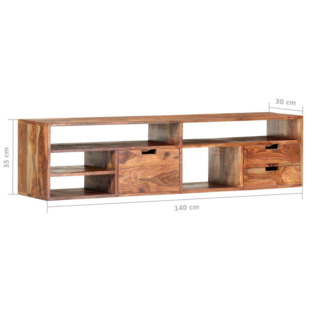 Mobile Porta TV 140x30x35 cm in Legno Massello