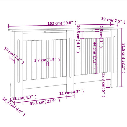 Copertura per Radiatore 152x19x81,5 cm in MDF