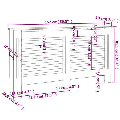 Copertura per Radiatore 152x19x81,5 cm in MDF