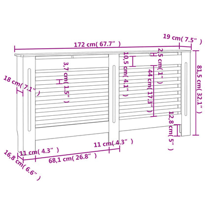 Copertura per Radiatore Antracite 172x19x81,5 cm in MDF - homemem39