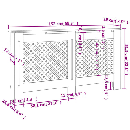 Copertura per Radiatore Antracite 152x19x81 cm in MDF - homemem39