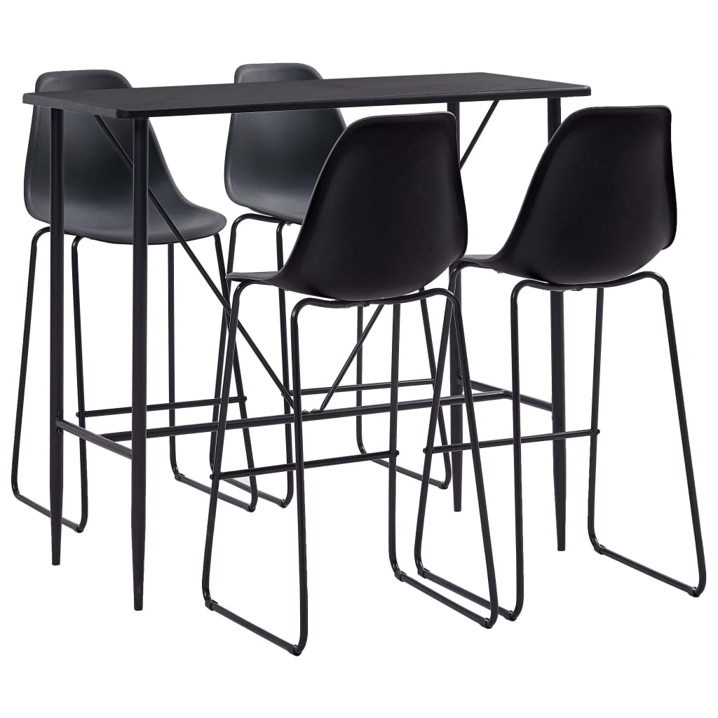 Set da Bar 5 pz in Plastica Nero - homemem39