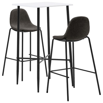 Set da Bar 3 pz in Tessuto Grigio Scuro - homemem39