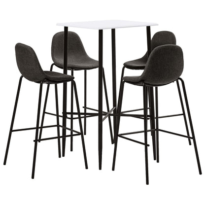 Set da Bar 5 pz in Tessuto Grigio Scuro - homemem39