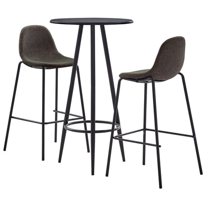 Set da Bar 3 pz in Tessuto Grigio Scuro - homemem39