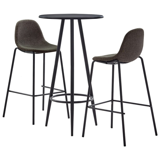 Set da Bar 3 pz in Tessuto Grigio Scuro - homemem39