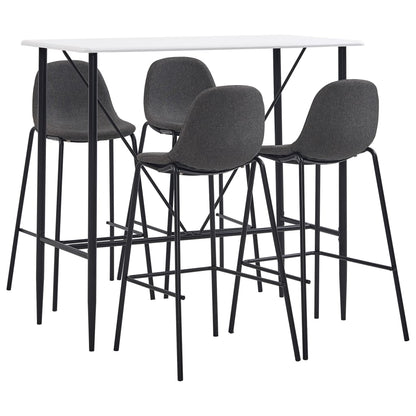 Set da Bar 5 pz in Tessuto Grigio Scuro - homemem39