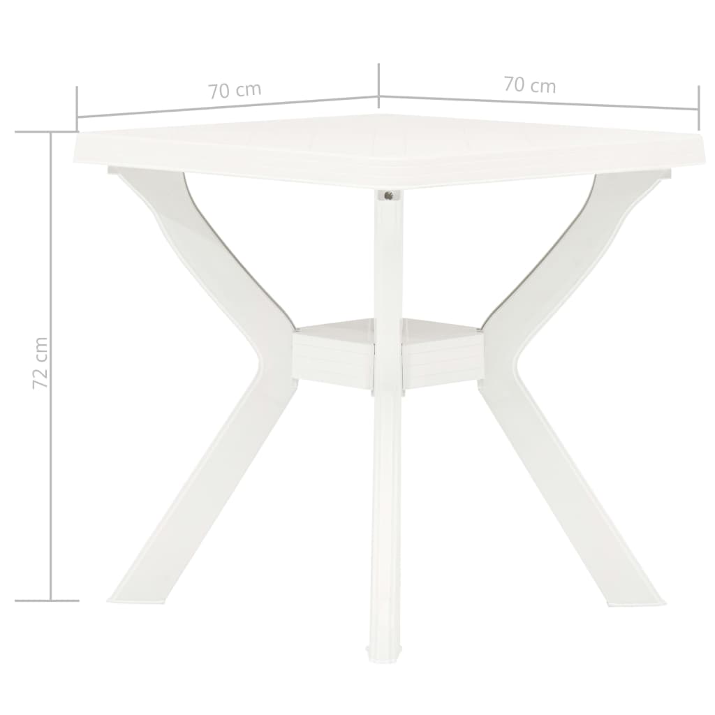 Tavolo da Bistrot Bianco 70x70x72 cm in Plastica