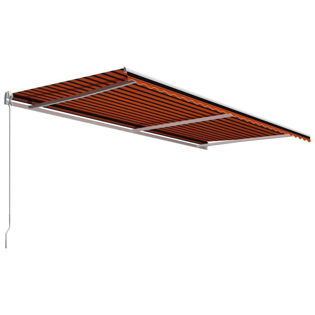 Tenda da Sole Retrattile Manuale 600x300 cm Arancione e Marrone - homemem39