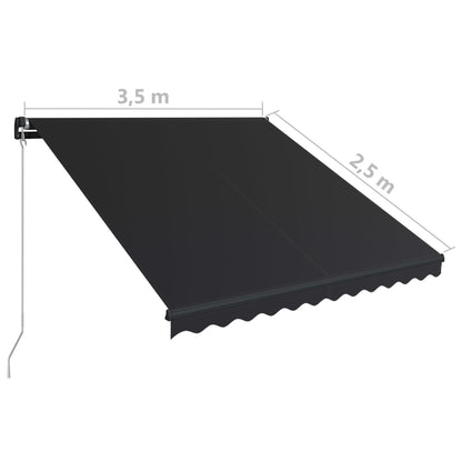 Tenda da Sole Retrattile Manuale 350x250 cm Antracite