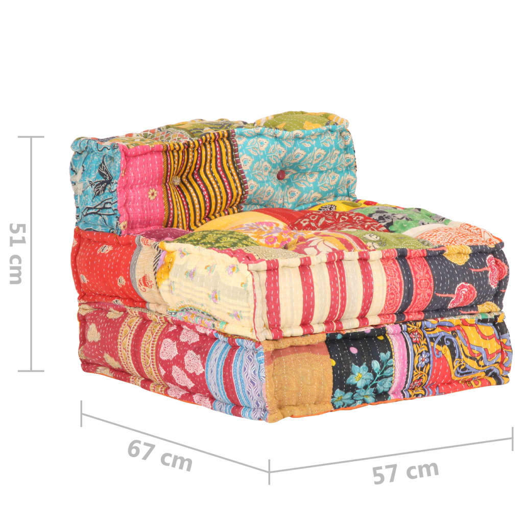 Pouf Modulare in Tessuto Patchwork - homemem39