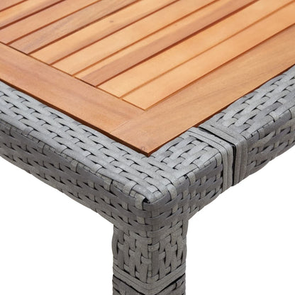 Tavolo da Giardino Grigio 200x200x74cm Polyrattan Legno Acacia