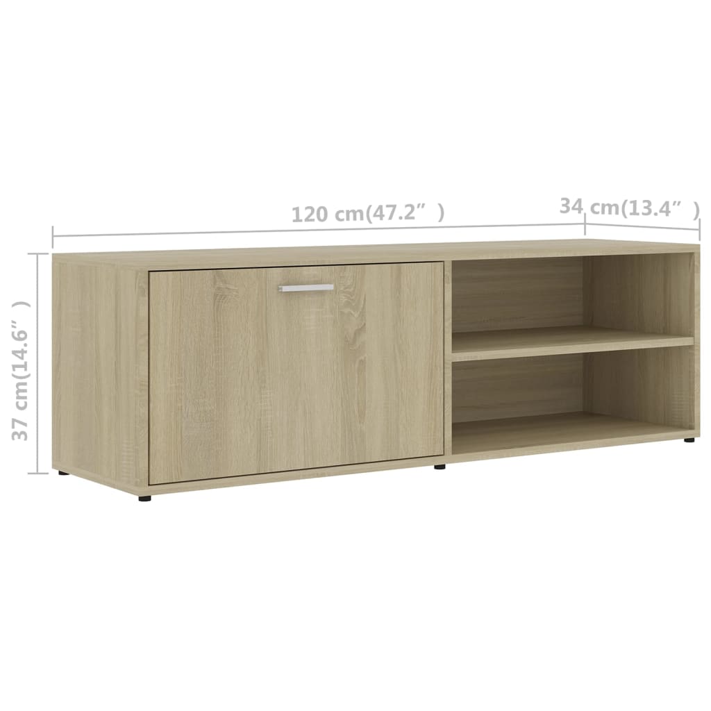 Mobile Porta TV Rovere Sonoma 120x34x37 cm in Legno Multistrato